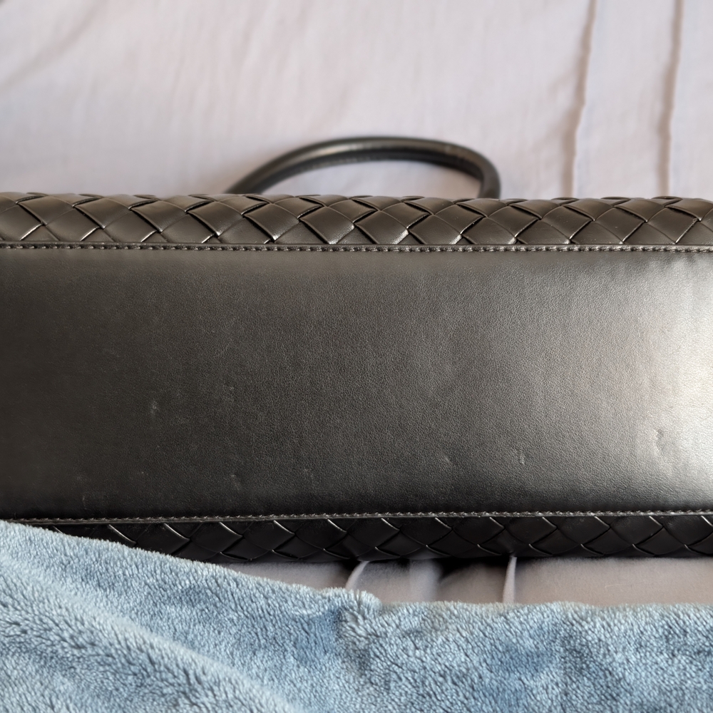 Michael Kors Marilyn Medium Woven Satchel Black No Crossbody Strap - Picture 4 of 10